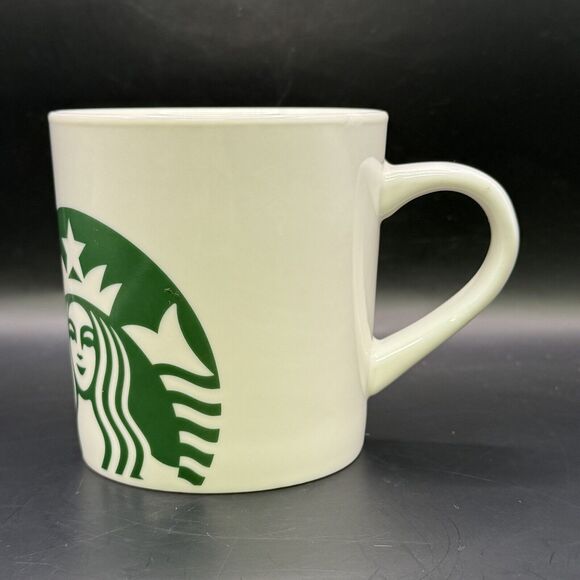 Starbucks Classic White Ceramic Coffee Mug Cup Green Mermaid Logo 16 Oz - Picture 1 of 7